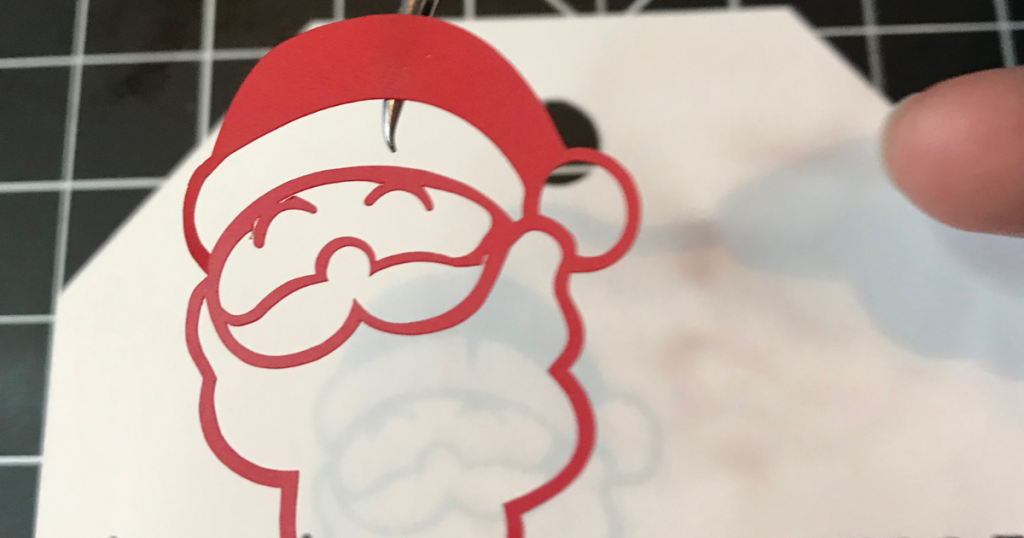 Add the vinyl Santa Designs to the Cricut Gift Tags