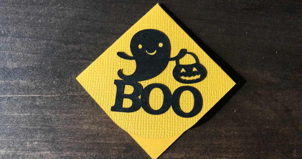 Ghost corner bookmark for Halloween